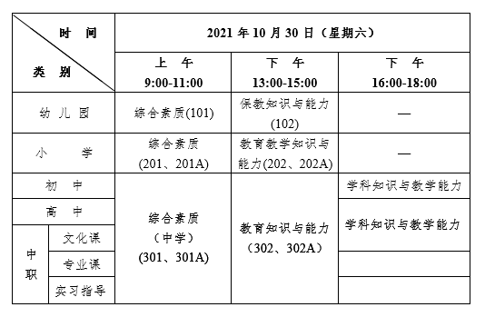 浙江省2021年下半年中小学教师资格笔试公告